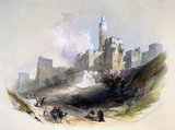 David Roberts RA (1796-1864) was a Scottish painter. He is especially known for a prolific series of detailed prints of Egypt and the Near East that he produced during the 1840s from sketches he made during long tours of the region (1838–1840). This work, and his large oil paintings of similar subjects, made him a prominent Orientalist painter.<br/><br/>

At the time of Roberts’ visit to Palestine, the country was briefly under Egyptian rule (1831—41) after Mohammed Ali had seized the Levant (Palestine, Syria, Jordan and Lebanon) from the Turkish Ottoman Empire. The Ottomans administered Palestine from Constantinople from 1516 to 1917.